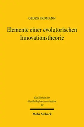 Erdmann |  Elemente einer evolutorischen Innovationstheorie | Buch |  Sack Fachmedien