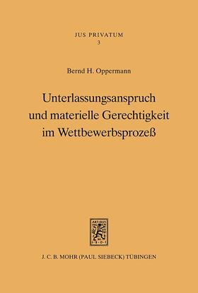 Oppermann |  Oppermann, B: Unterlassungsanspruch und materielle Gerechtig | Buch |  Sack Fachmedien