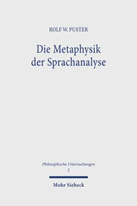 Puster |  Die Metaphysik der Sprachanalyse | Buch |  Sack Fachmedien