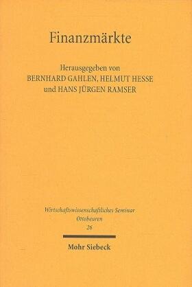 Gahlen / Hesse / Ramser | Finanzmärkte | Buch | 978-3-16-146812-4 | sack.de
