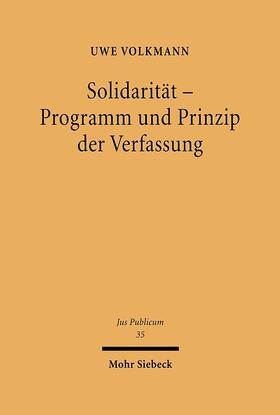 Volkmann |  Solidarität - Programm und Prinzip der Verfassung | Buch |  Sack Fachmedien
