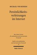 Hinden |  Persönlichkeitsverletzungen im Internet | Buch |  Sack Fachmedien