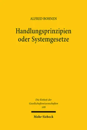 Bohnen |  Handlungsprinzipien oder Systemgesetze | Buch |  Sack Fachmedien