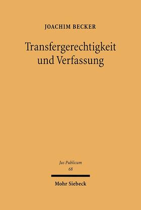 Becker | Transfergerechtigkeit und Verfassung | Buch | 978-3-16-147439-2 | sack.de