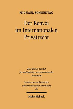Sonnentag |  Sonnentag, M: Renvoi im Internationalen Privatrecht | Buch |  Sack Fachmedien