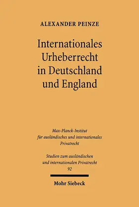 Peinze |  Internationales Urheberrecht in Deutschland und England | Buch |  Sack Fachmedien