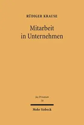 Krause |  Mitarbeit in Unternehmen | Buch |  Sack Fachmedien