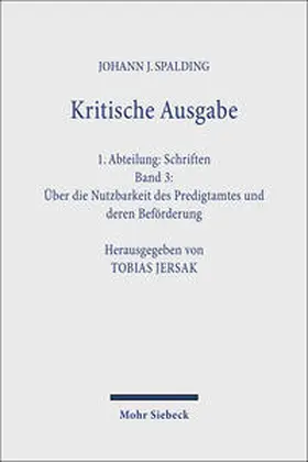 Spalding / Jersak |  Kritische Ausgabe | Buch |  Sack Fachmedien