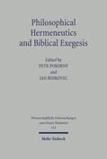 Pokorny / Roskovec |  Philosophical Hermeneutics and Biblical Exegesis | Buch |  Sack Fachmedien