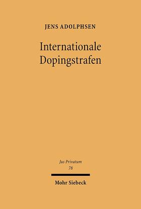 Adolphsen |  Internationale Dopingstrafen | Buch |  Sack Fachmedien
