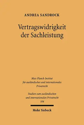 Sandrock |  Vertragswidrigkeit der Sachleistung | Buch |  Sack Fachmedien