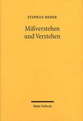 Meder |  Mißverstehen und Verstehen | Buch |  Sack Fachmedien