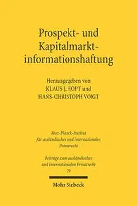 Hopt / Voigt |  Prospekt- und Kapitalmarktinformationshaftung | Buch |  Sack Fachmedien