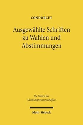 Condorcet / Behnke / Zintl | Ausgewählte Schriften zu Wahlen und Abstimmungen | Buch | 978-3-16-148688-3 | sack.de