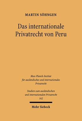 Söhngen |  Das internationale Privatrecht von Peru | Buch |  Sack Fachmedien