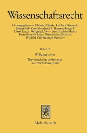 Löwer |  Tierversuche im Verfassungs- und Verwaltungsrecht | Buch |  Sack Fachmedien