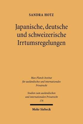 Hotz | Hotz, S: Japan., dt. und schweizerische Irrtumsreg. | Buch | 978-3-16-149204-4 | sack.de