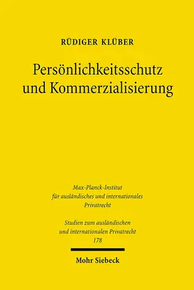 Klüber |  Persönlichkeitsschutz und Kommerzialisierung | Buch |  Sack Fachmedien