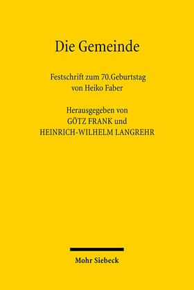 Frank / Langrehr |  Die Gemeinde | Buch |  Sack Fachmedien