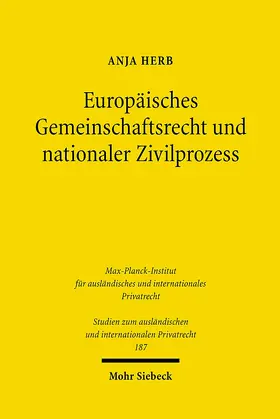 Herb |  Europäisches Gemeinschaftsrecht und nationaler Zivilprozess | Buch |  Sack Fachmedien