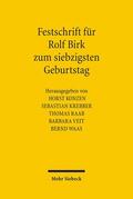 Konzen / Krebber / Raab |  Festschrift für Rolf Birk zum siebzigsten Geburtstag | Buch |  Sack Fachmedien