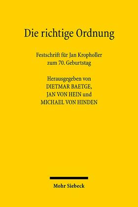 von Hein / Baetge / Hinden | Die richtige Ordnung | Buch | 978-3-16-149642-4 | sack.de