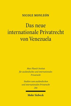 Monleón |  Das neue internationale Privatrecht von Venezuela | Buch |  Sack Fachmedien