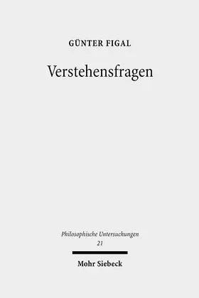 Figal |  Verstehensfragen | Buch |  Sack Fachmedien