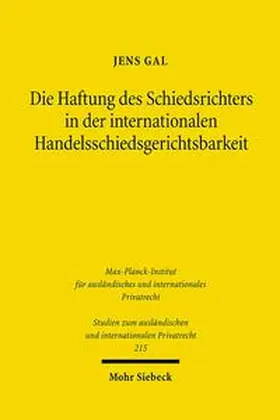 Gal |  Gal, J: Haftung des Schiedsrichters | Buch |  Sack Fachmedien