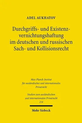 Aukhatov |  Durchgriffs- und Existenzvernichtungshaftung im deutschen und russischen Sach- und Kollisionsrecht | Buch |  Sack Fachmedien