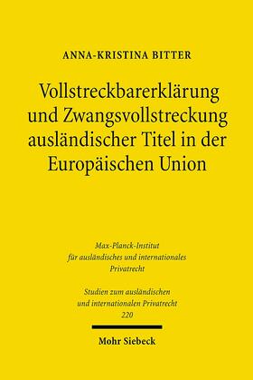 Bitter | Bitter, A: Vollstreckbarerklärung und Zwangsvollstreckung | Buch | 978-3-16-149938-8 | sack.de