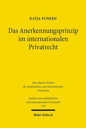 Funken |  Das Anerkennungsprinzip im internationalen Privatrecht | Buch |  Sack Fachmedien