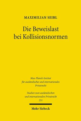 Seibl | Seibl, M: Beweislast bei Kollisionsnormen | Buch | 978-3-16-150181-4 | sack.de
