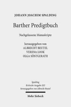Spalding / Beutel / Söntgerath |  Kritische Ausgabe | Buch |  Sack Fachmedien