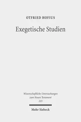 Hofius |  Exegetische Studien | Buch |  Sack Fachmedien