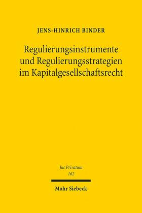 Binder |  Regulierungsinstrumente und Regulierungsstrategien im Kapitalgesellschaftsrecht | Buch |  Sack Fachmedien