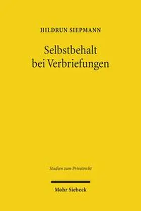 Siepmann |  Selbstbehalt bei Verbriefungen | Buch |  Sack Fachmedien
