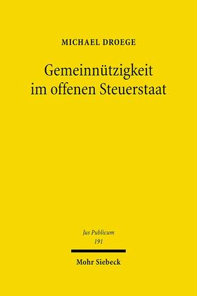 Droege | Gemeinnützigkeit im offenen Steuerstaat | E-Book | sack.de
