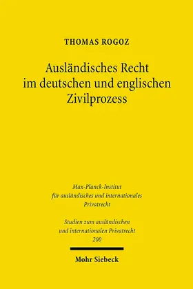 Rogoz |  Ausländisches Recht im deutschen und englischen Zivilprozess | eBook | Sack Fachmedien