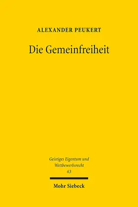 Peukert |  Die Gemeinfreiheit | Buch |  Sack Fachmedien