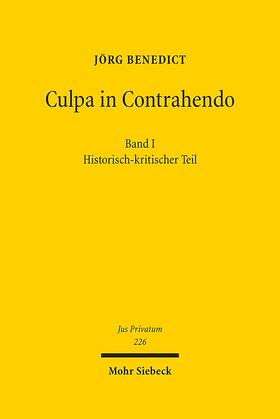 Benedict | Benedict, J: Culpa in Contrahendo | Buch | 978-3-16-151744-0 | sack.de