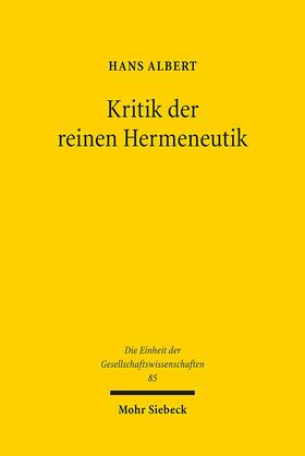 Albert | Kritik der reinen Hermeneutik | Buch | 978-3-16-151806-5 | sack.de