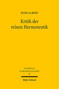 Albert |  Kritik der reinen Hermeneutik | Buch |  Sack Fachmedien