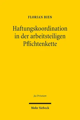Bien |  Haftungskoordination in der arbeitsteiligen Pflichtenkette | Buch |  Sack Fachmedien