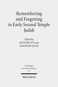 Ben Zvi / Levin |  Remembering and Forgetting in Early Second Temple Judah | Buch |  Sack Fachmedien