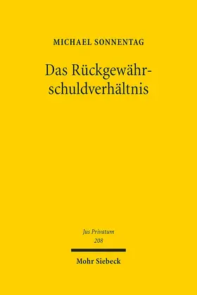 Sonnentag |  Das Rückgewährschuldverhältnis | Buch |  Sack Fachmedien
