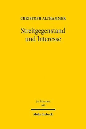 Althammer | Streitgegenstand und Interesse | E-Book | sack.de