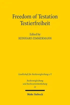 Zimmermann |  Freedom of Testation / Testierfreiheit | Buch |  Sack Fachmedien