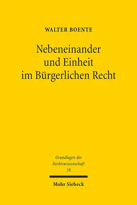 Boente |  Nebeneinander und Einheit im Bürgerlichen Recht | Buch |  Sack Fachmedien