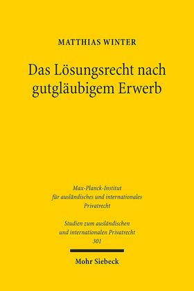 Winter | Das Lösungsrecht nach gutgläubigem Erwerb | Buch | 978-3-16-152622-0 | sack.de